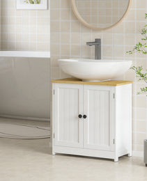 Bathroom Vanities Under Sink Storage Cabinet Cupboard with 2 Doors, 23.5" x 11.75" x 24", White