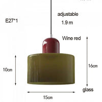 Nordic Modern Glass Bedroom Bedside Long Line Small Chandelier Restaurant Bar Chandelier Simple Lighting Atmosphere Lamp E27