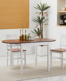 55" Wood Kitchen Table, Drop Leaf Tables for Small Spaces, Brown