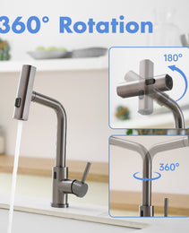 Touchless Kitchen Faucet, Hands Free Automatic Smart Kitchen Faucet, Stainless Steel Touchless Kitchen Faucet