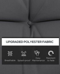 59" Tufted Bench Cushions & Throw Pillows, Replacement Bench Seat Pad, Back & 2 Pillows for Outdoor Furniture, Charcoal