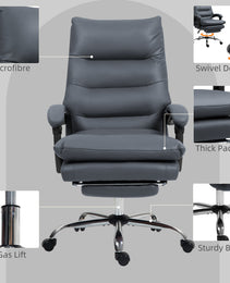 Microfibre Massage Office Chair, Heated Reclining Chair With Footrest