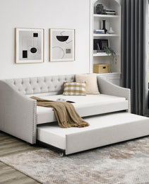 The Double Sofa Bed Has A Double Roller Upholstered Tufted Sofa Bed Unavailable Platforms- Temu