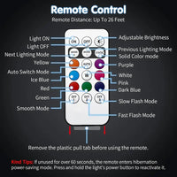 RGB Led Aircraft Strobe Light Remote Wireless Motorcycle Flash Light Warning Lights for Bike Car Multifunctional