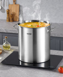 VEVOR Stainless Steel Stockpot, 42 Quart Large Cooking Pots, Cookware Sauce Pot With Strainer, Lid, And Handle, Heavy Duty Commercial Grade Stock Pot, Sanding Treatment, For Large Groups Events Silver
