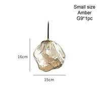 Ice Crystal Pendant Lamp Nordic Minimalism Bedside Restaurant Mirror Front Atmosphere Droplight Glass Stone Ceiling Chandelier