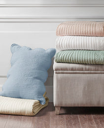 3 Piece Reversible Scalloped Edge Quilt Set Cream King Cal King