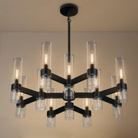 Gold Chandelier,9 Light Farmhouse Chandeliers for Dining Room Light Fixture
