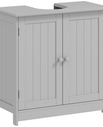 Bathroom Vanity Cabinet, Under Sink Bathroom Cabinet with 2 Doors and Adjustable Shelf, Light Gray
