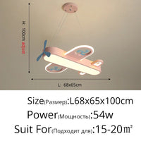 2025 Modern Pink Blue Chandelier Led Deco Designer Aircraft Lamp Baby Girl Boys Home Decor Kids Room Chandelier Lighting