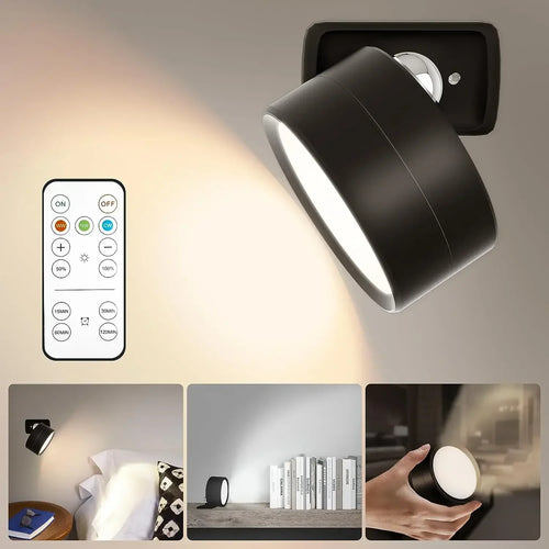 Rechargeable Magnetic LED Wall Sconce with Remote