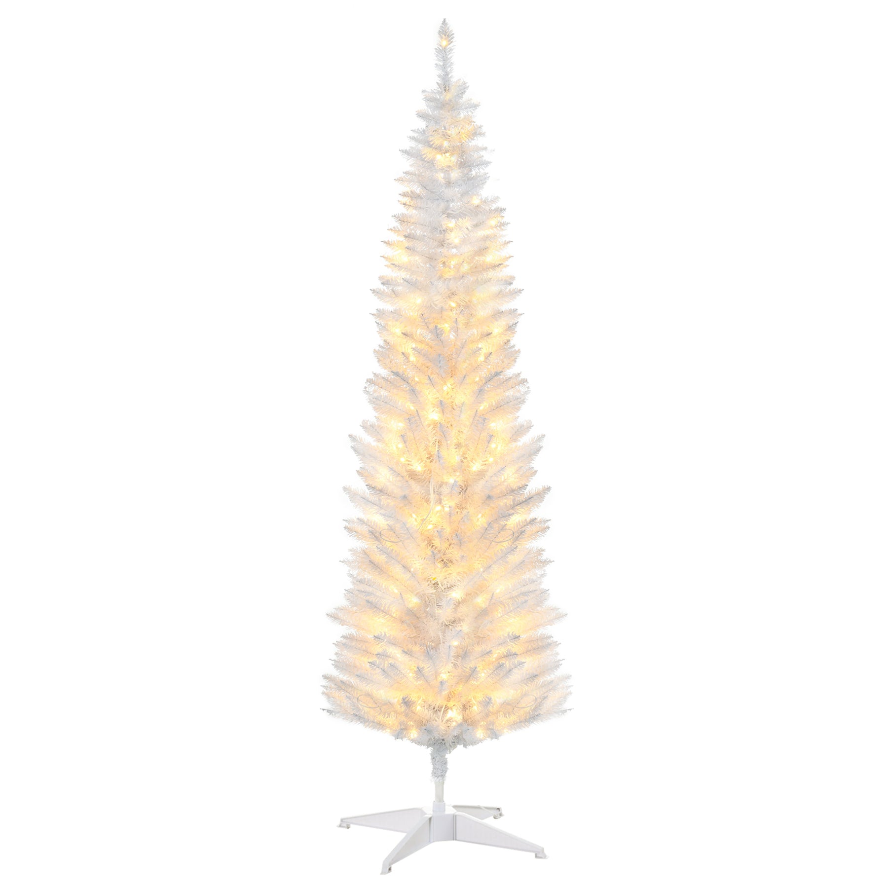 Five-foot white pre-lit pencil Christmas tree