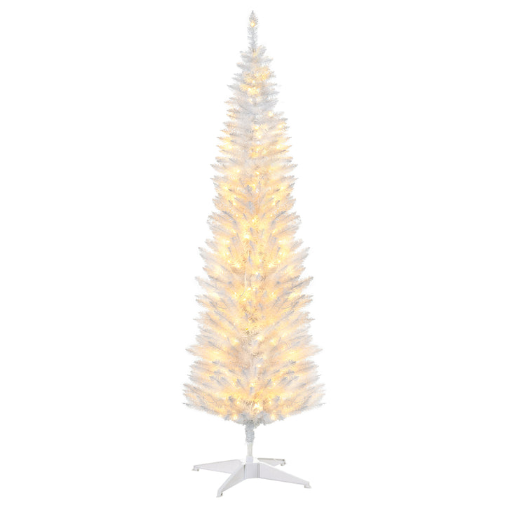 Five-foot white pre-lit pencil Christmas tree