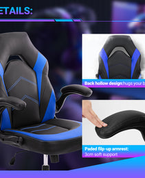 PU Leather Ergonomic Office Chair Swivel Computer Gaming Chair With Lumbar Support