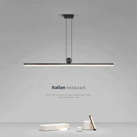 Modern And Simple One-word Long Restaurant Chandelier 2025 Creative New Bar Table Lamp Minimalist Office Hanging Line Lamp