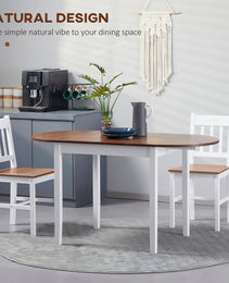 55" Wood Kitchen Table, Drop Leaf Tables for Small Spaces, Brown
