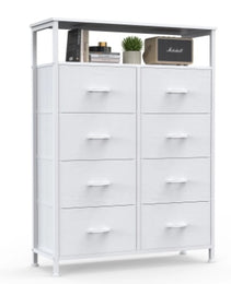 8-Drawer Fabric Dresser With Open Shelf, 45.9-inch Tall Storage Cabinet For Bedroom Closet Organization