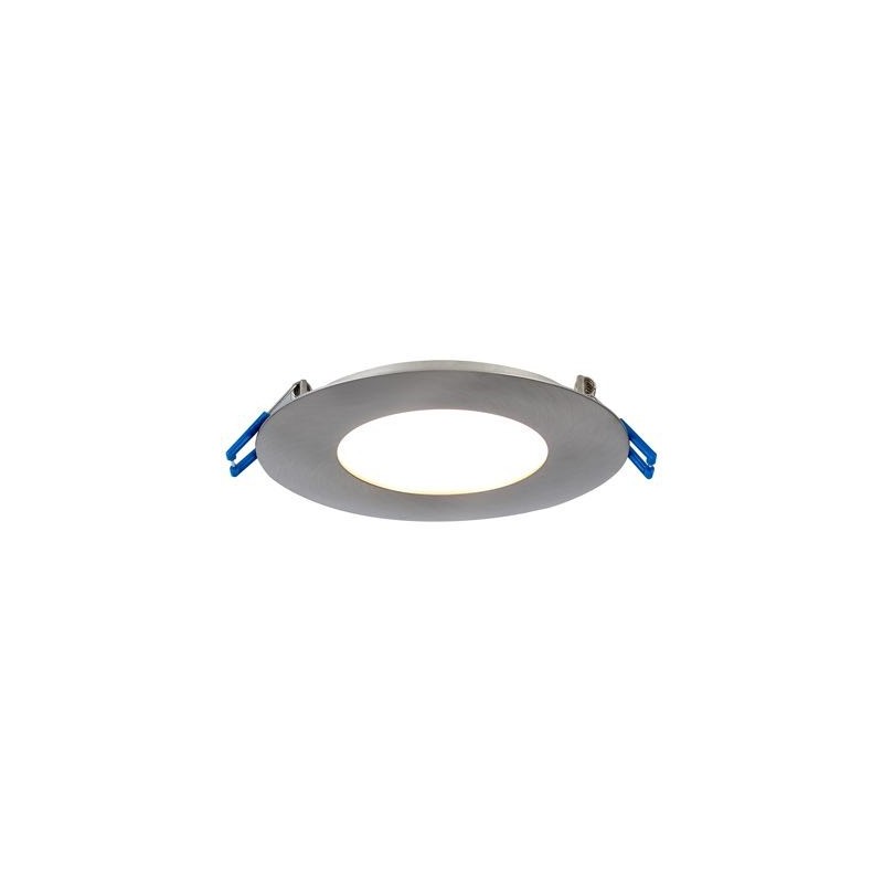 Down Light - Slim Panel Brush Nickel Round 4" 6000K