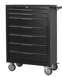 7-Drawer Rolling Tool Chest Cabinet, Large Capacity Metal Tool Box With Wheels And Cylinder Locking, Roll Around Storage Organizer Tool Cart For Garage, Warehouse, Work Shop - Black