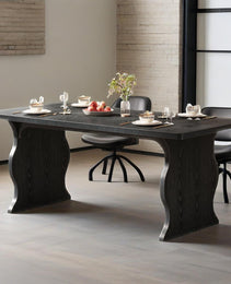 Black Dining Table For 4-6, 63-Inch Rectangular Modern Kitchen Table