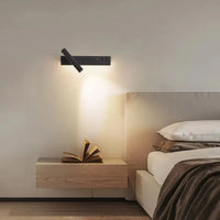 Nordic Modern Bedside Reading LED Wall Lamp With Switch USB Living Room Background Wall Light Creative Rotatable Spotlight