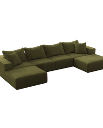 Oversized Sponge Cloud Sofa,Modern Upholstered Sectional Sofa Couch Set,Modular 162 L Shaped Sectional Living Room Sofa Set With 6 Pillows,Free Combination Sofa Couch For Living Room,BedroomWF055
