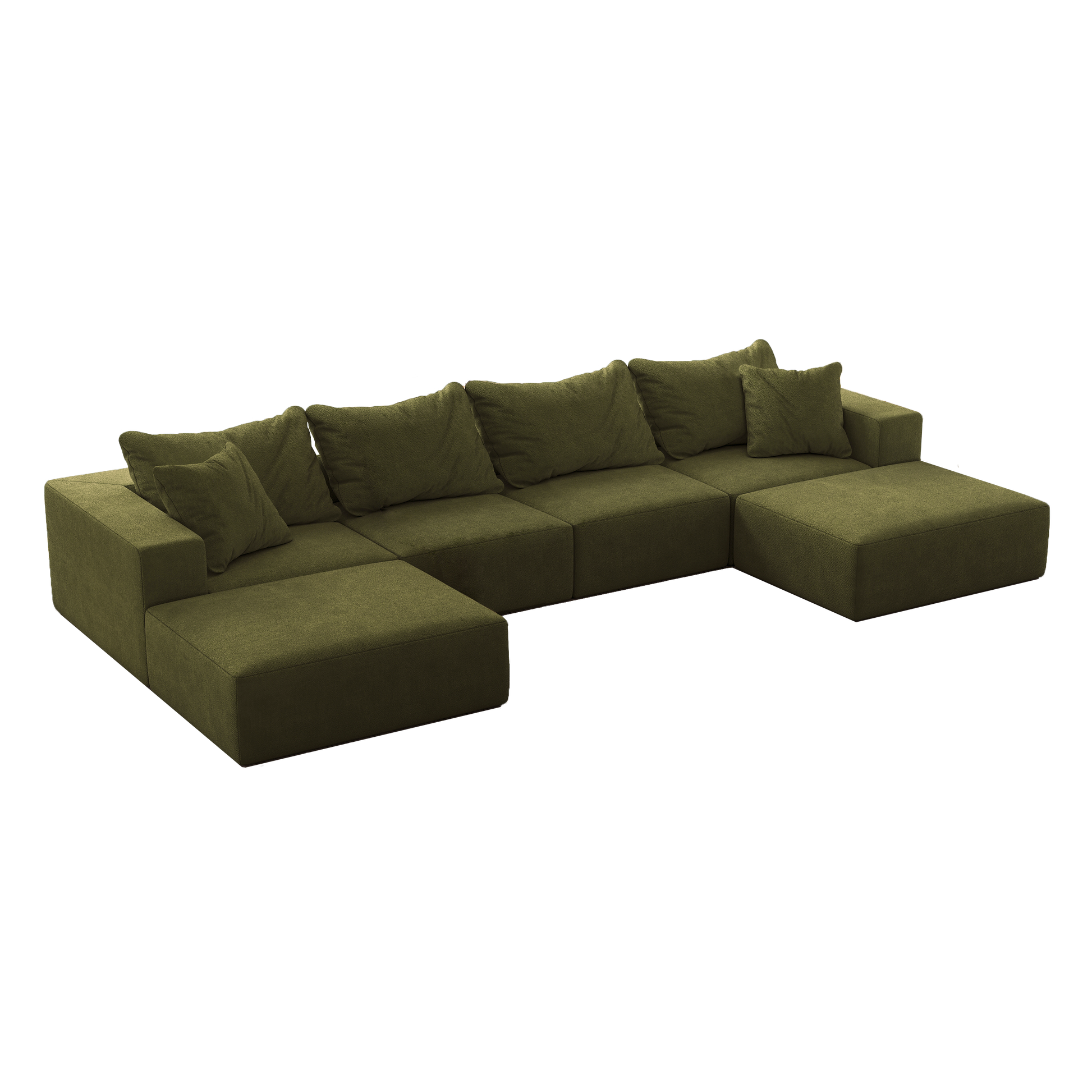 Oversized Sponge Cloud Sofa,Modern Upholstered Sectional Sofa Couch Set,Modular 162 L Shaped Sectional Living Room Sofa Set With 6 Pillows,Free Combination Sofa Couch For Living Room,BedroomWF055