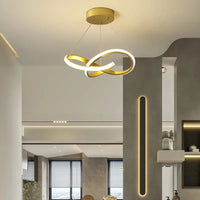 Modern LED Pendant Light With Irregular Streamlined Design Creative Small Hanging Light For Bedrooms Dining Rooms Study Rooms