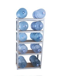 5 Layers Laminated White Metal Shelving Unit Adjustable Garage Storage Utility Rack Heavy Duty Shelf