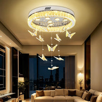 Butterfly Chandelier Black 48In Modern Crystal Raindrop Chandelier Lighting Flush Mount Ceiling Chandeliers for Living Room 20XGU10