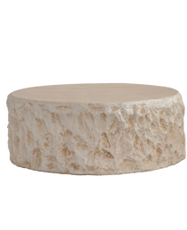 MgO Mid-Century Round Centre Coffee Table Vintage Faux Stone Sofa Pre-Modern Coffee Tables Beige Coffee Table For Living Room Office Apartment
