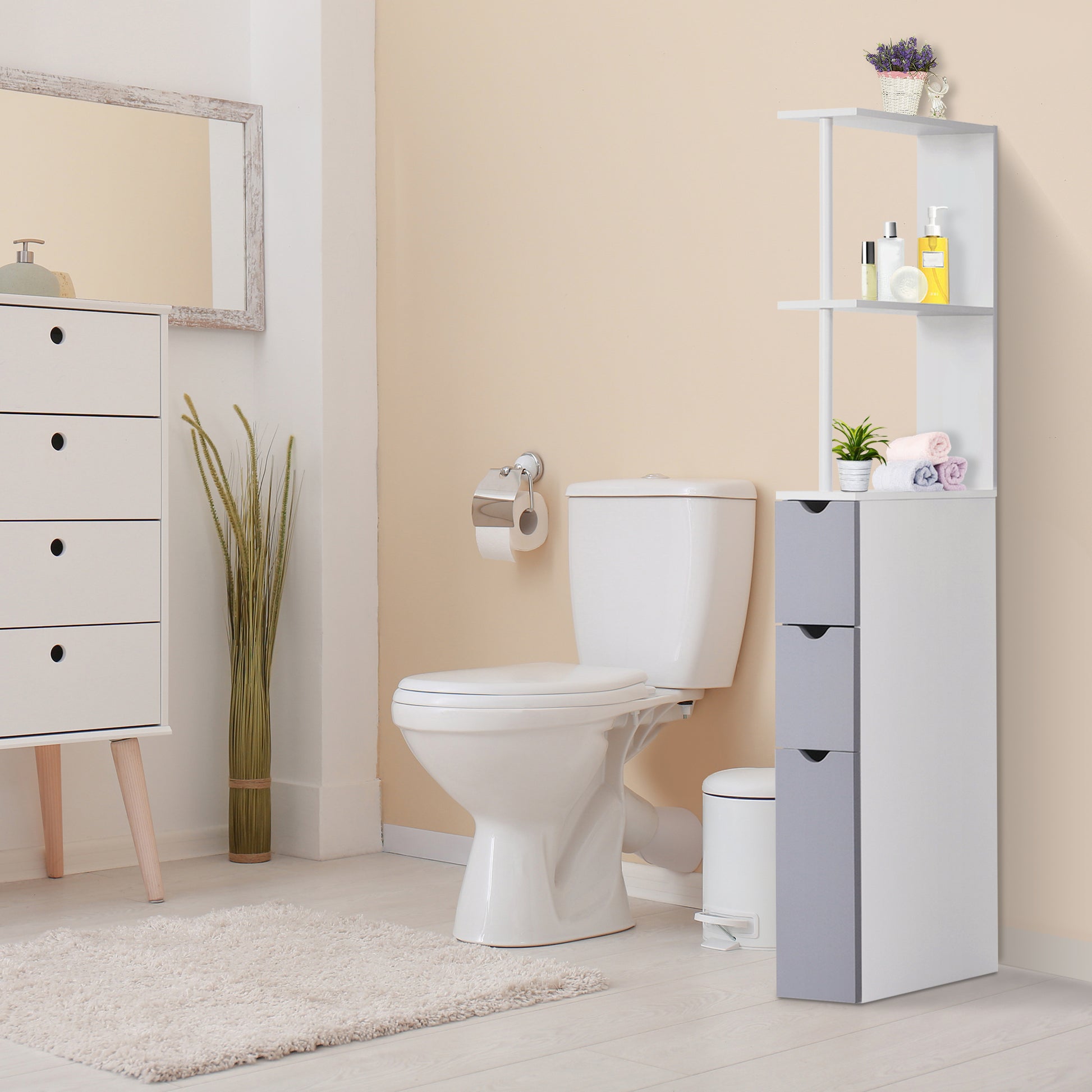 54" Tall Bathroom Storage Cabinet
