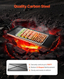 32x14 In Flat Top Griddle Carbon Steel Universal BBQ Grill Pan Cookware