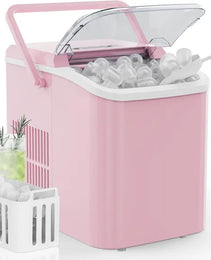 Countertop Ice Maker With Handle, 26lbs&24H Portable Ice Machine, 9 Bullet Ice Cubes Ready In 6 Mins, Self-Cleaning, Quiet Compact Ice Maker For Home, Kitchen, RV, Camping