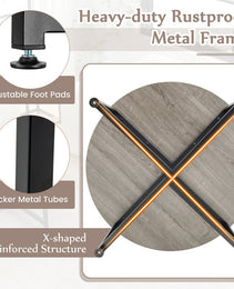 3-Piece Coffee Table Set Round Coffee Table And 2PCS Square End Tables