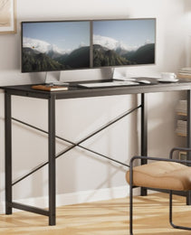 Computer Office Desk For Small Spaces, Writing Gaming Work Desk Modern Kids Study Table With Storage Bag & Headphone Hook