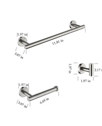 3-piece Set Of Bathroom Hangers And Towel Racks