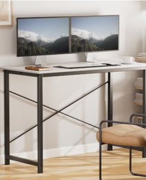 Computer Office Desk For Small Spaces, Writing Gaming Work Desk Modern Kids Study Table With Storage Bag & Headphone Hook