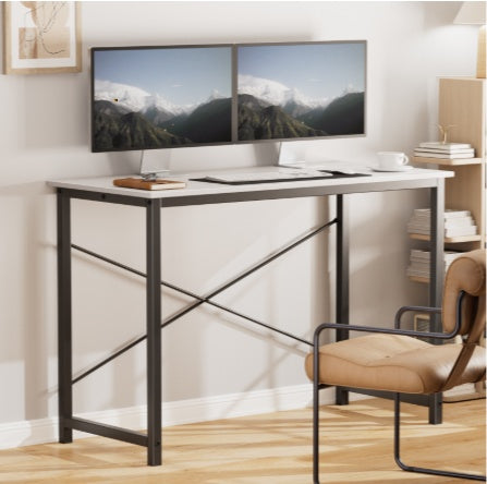 Computer Office Desk For Small Spaces, Writing Gaming Work Desk Modern Kids Study Table With Storage Bag & Headphone Hook