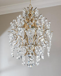 Crystal Chandeliers Pendant Light Brass Finish 13In