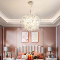 Modern Creative Pvc Petal Bedroom Ceiling Chandelier for Living Room Kitchen Island Kids Room LED Circular Dimmable Ceiling Lamp