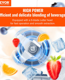 Professional Blender With Shield, Commercial Countertop Blenders, 68 Oz Jar Blender Combo, Stainless Steel 9 Speed & 5 Functions Blender, For Shakes, Smoothies, Peree, And Crush Ice, White