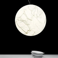Nordic Moon Chandelier led white paper ball Suspension Lamp Living Room Bedroom Study Room Villa Duplex Building Kids Room lamp