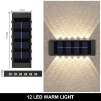 LED Solar Light Outdoor Waterproof Solar Wall Lamp Up and Down Luminous Lighting for Garden Fence Decor Solar Powered Wall Lamp
