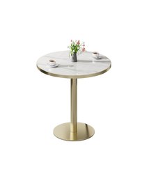 Round Modern Dinning Table 31.5 Inches Bistro Table Tulip Table With Faux Marble Top,Easy Assemble,Sturdy Metal Frame Diameter