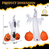 11.8 FT Halloween Inflatables Ghost Spider Pumpkin Outdoor Decorations - CJDS - FC