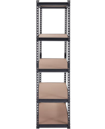 VEVOR Storage Shelving Unit, 5-Tier Adjustable, 2000 Lbs Capacity, Heavy Duty Garage Shelves Metal Organizer Utility Rack, Black,  For Kitchen Pantry Basement Bathroom Laundry