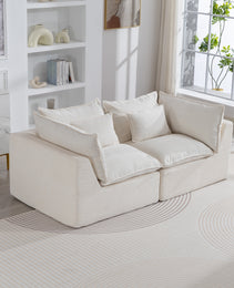 74.8  Width Cloud Couch Oversized Modular Sectional Sofa True Relax Comfy Couches Wide&Deep Seat Sofas For Living Room Furniture Sets, 2Seat