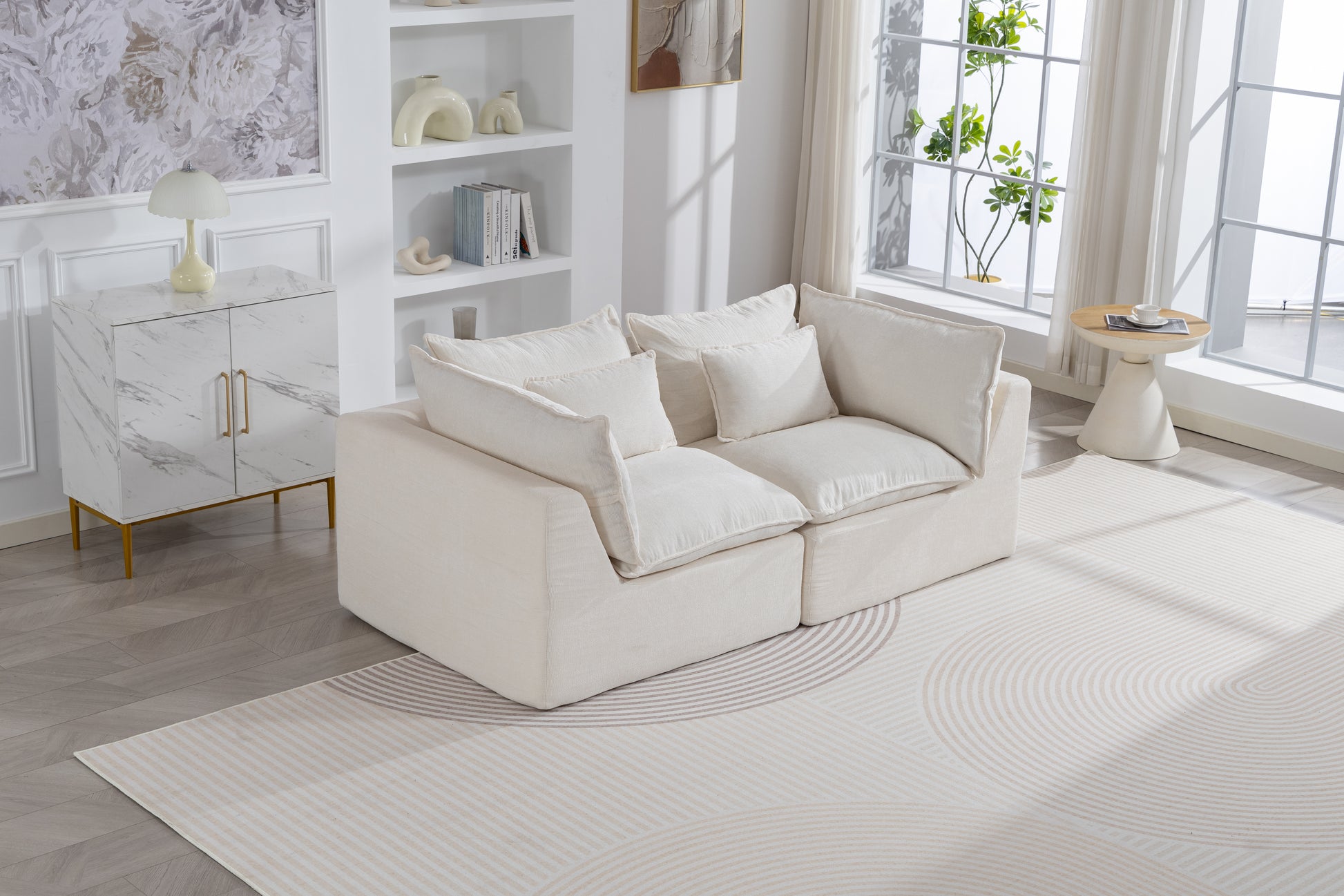 74.8  Width Cloud Couch Oversized Modular Sectional Sofa True Relax Comfy Couches Wide&Deep Seat Sofas For Living Room Furniture Sets, 2Seat