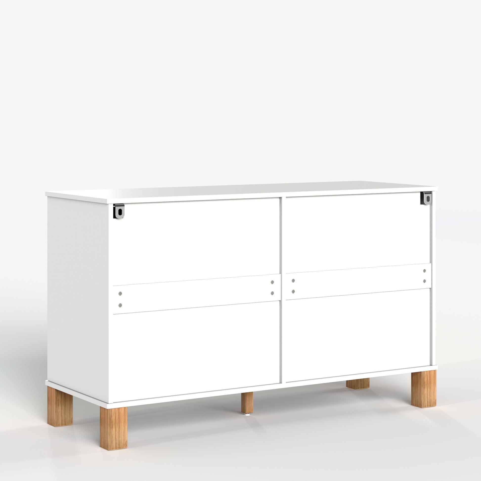 6-Drawer Double Dresser In White, Modern Storage Cabinet With Metal Handles & Solid Wood Legs, Dresser Drawer Organizer For Kids Bedroom, Heavy-Duty Wooden Dresser With Pre-Installed